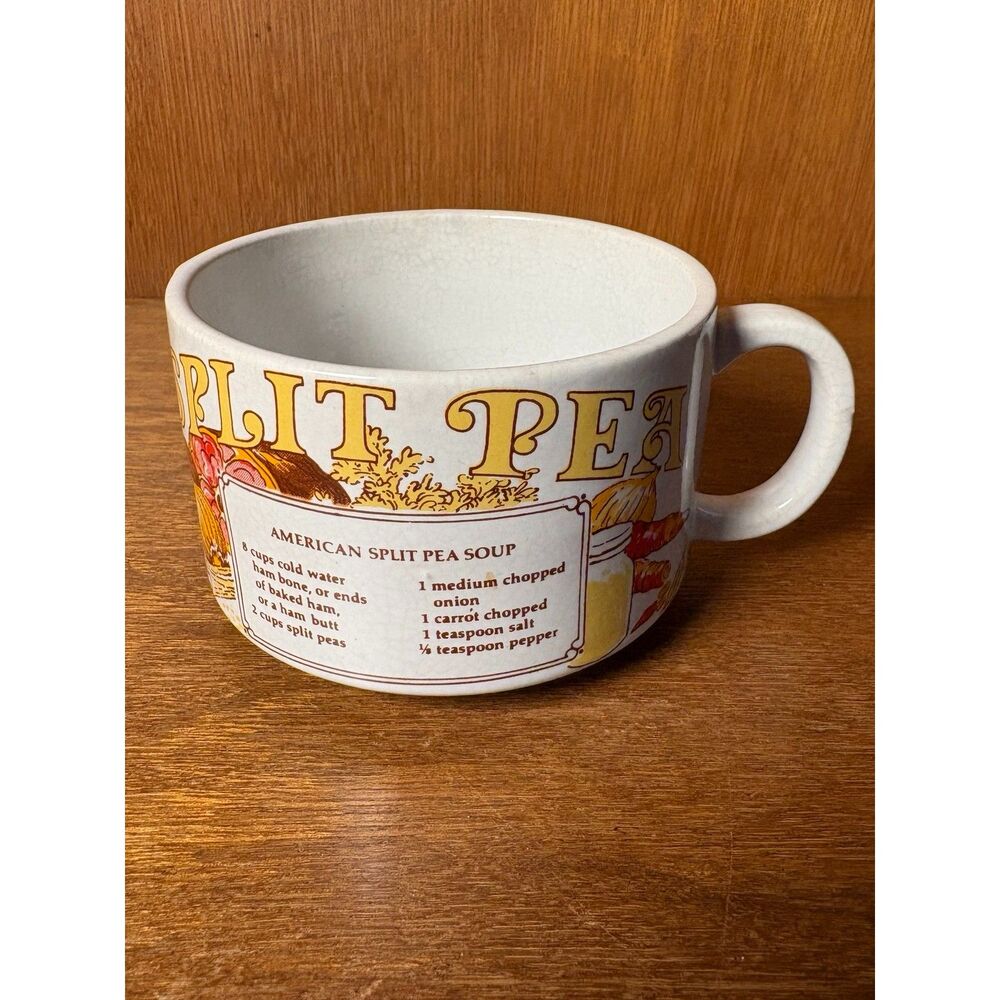 1970s VTG Recipe Soup Mugs Set of 4 French Onion Clam Chowder Split Pea Mushroom - Picture 11 of 15